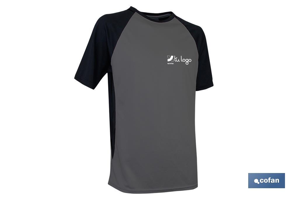CAMISETA TRANSPIRABLE MODELO PILOTE GRIS-NEGRA 160 g/m2 TALLA-L